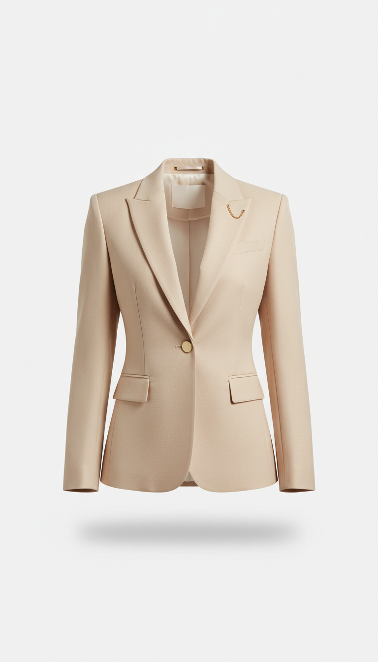 Champagne Beige Tailored Blazer