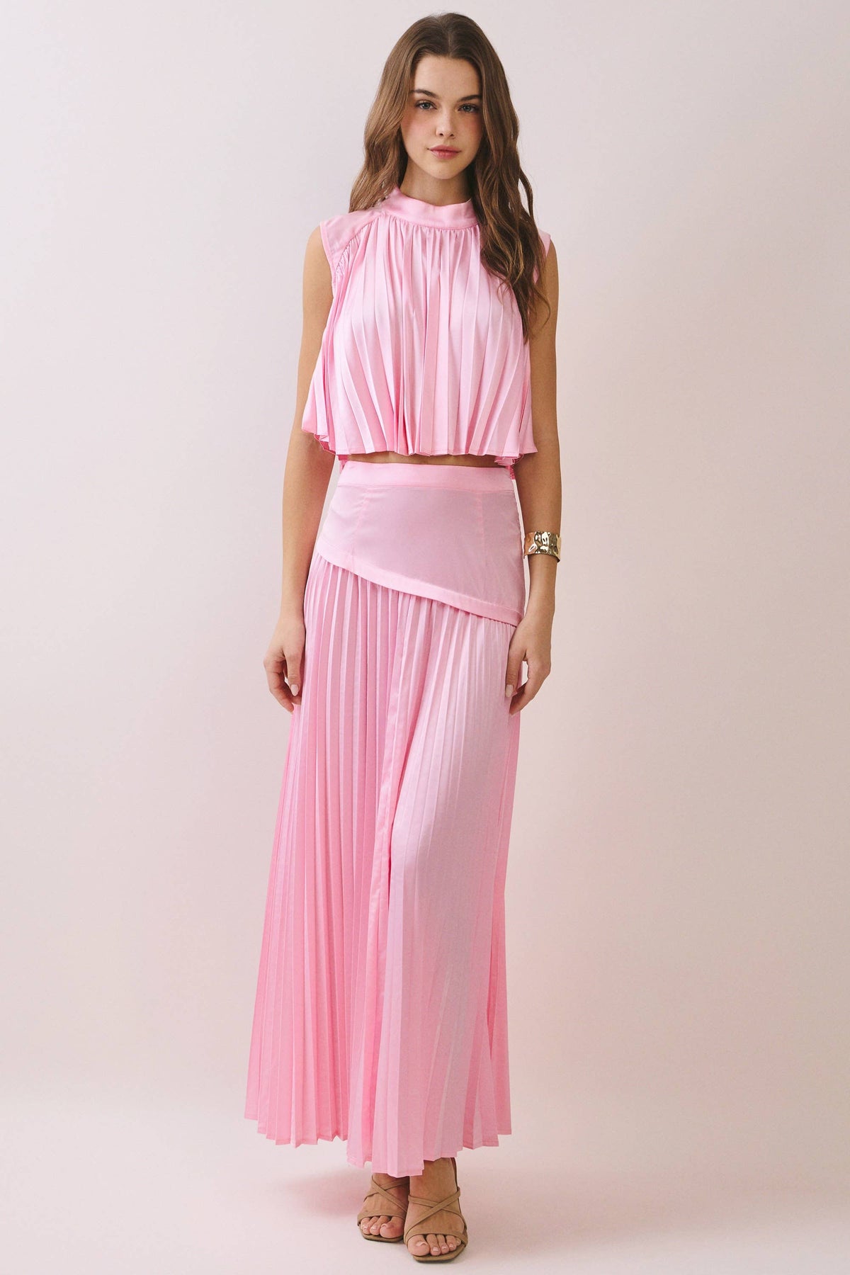 Bubblegum Pleated Set