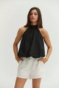 Black Bubble Halter Top