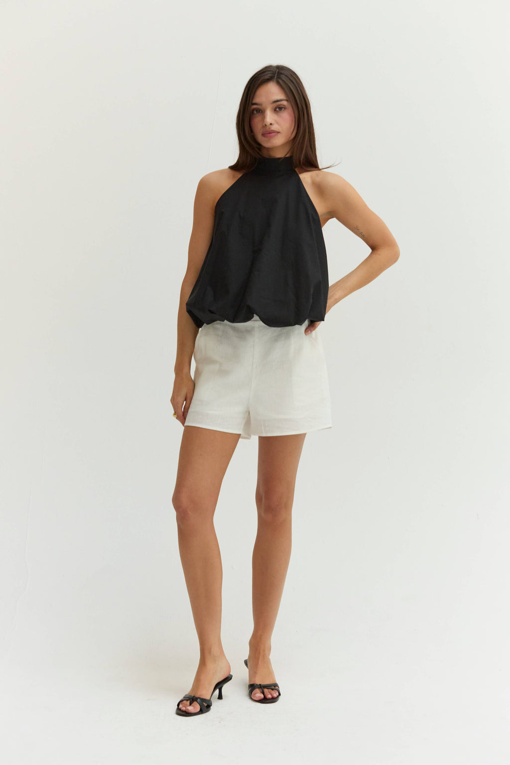 Black Bubble Halter Top